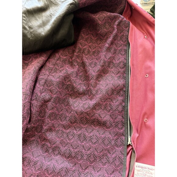 VTG London Fog Trench Coat *VINTAGE 80's* Womens 16 Burgundy Long Wool Liner - Picture 6 of 6